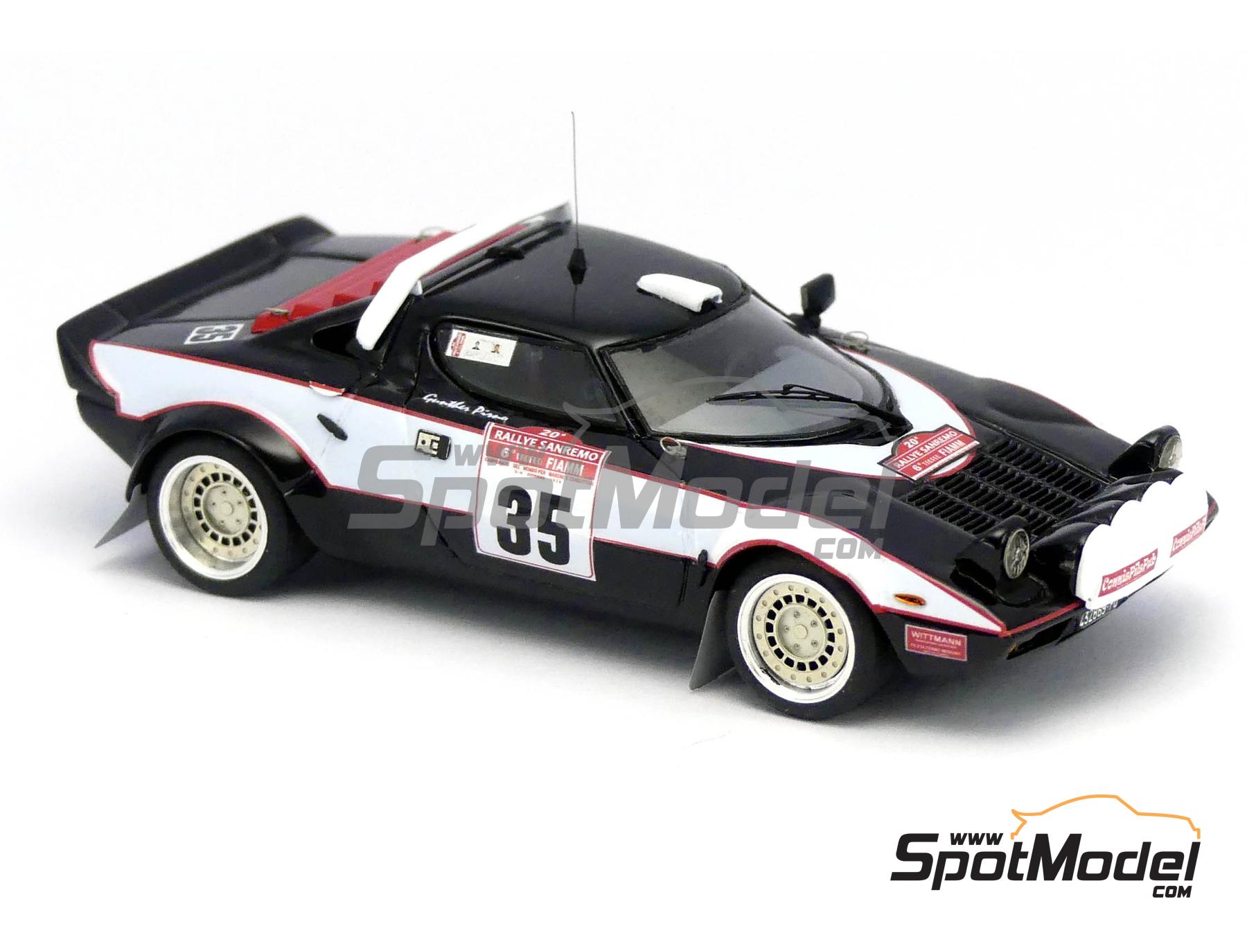 Lancia Stratos HF sponsored by Wittmann - Sanremo Rally 1978. Car scale  model kit in 1/43 scale manufactured by Arena Modelli (ref. ARE1286)